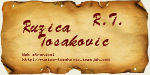 Ružica Tošaković vizit kartica